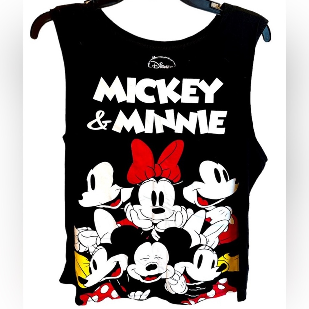 Disney Mickey & Minnie Tee tank top juniors xxl black EUC